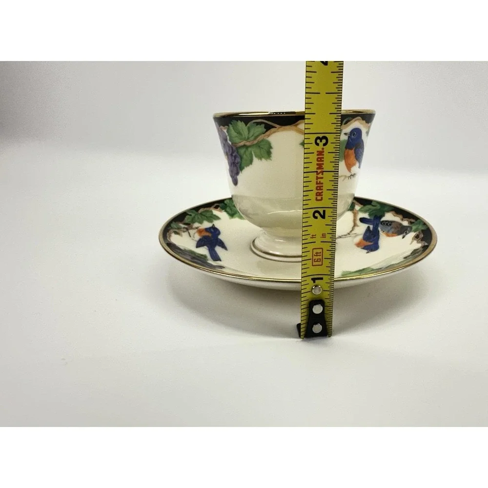 Lenox Birds of America Blue Bird Cup Saucer Gold Trim USA Vintage 1990s